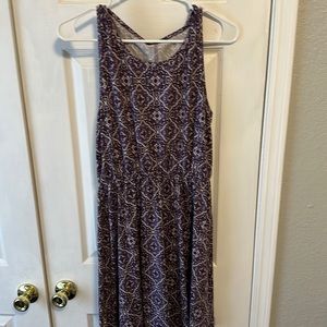 French Grey - purple printed dress
